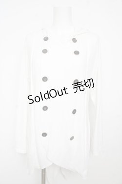 画像1: ALGONQUINS / エンブレムpt変形カーディガン F 白 Y-26-02-13-123-AL-TO-SZ-ZY