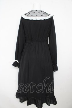 画像2: DearMyLove / 選べる襟無地orハートドットフリルワンピース M 黒 Y-26-02-13-131-EL-OP-SZ-ZY