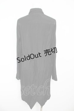 画像2: ALGONQUINS / ジャボ付き変形ロングシャツ F 黒 Y-26-02-13-135-AL-BL-SZ-ZY