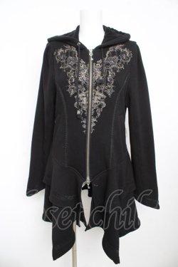 画像1: Rozen Kavalier / 鍵チャーム裏起毛フリルパーカー  黒 Y-26-02-13-137-OO-OP-SZ-ZY