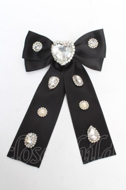 画像1: DearMyLove / キラキラビジューリボンクリップ  黒 Y-26-02-13-018-EL-AC-SZ-ZY