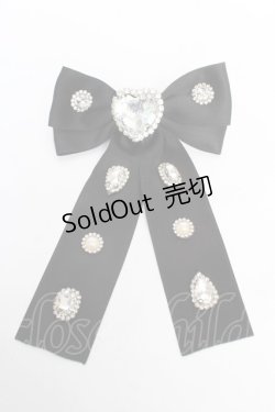 画像1: DearMyLove / キラキラビジューリボンクリップ  黒 Y-26-02-13-018-EL-AC-SZ-ZT636-F004