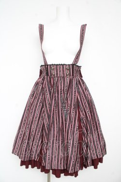 画像1: metamorphose / Royal stripe スカート  エンジ Y-26-02-13-145-ME-SK-SZ-ZY