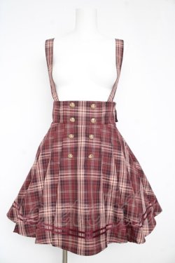 画像1: Amavel / Nostalgic　Checkサイドプリーツマリンスカパン F ワイン Y-26-02-13-146-CA-SK-SZ-ZY