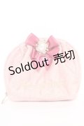Maison de FLEUR / ロココラウンドタックポーチ F ダークピンク Y-26-02-13-023-LO-ZA-SZ-ZY