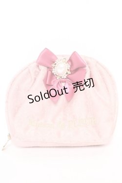 画像1: Maison de FLEUR / ロココラウンドタックポーチ F ダークピンク Y-26-02-13-023-LO-ZA-SZ-ZY