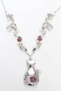axes femme / 猫モチーフ×リボンネックレス F シルバー Y-26-02-13-003-AX-AC-SZ-ZY