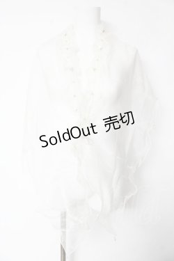 画像1: axes femme / フリルオーガンジーショール  キナリ Y-26-02-13-047-AX-ZA-SZ-ZY