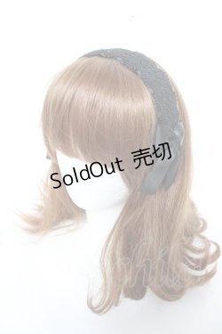 画像1: m petit by misako / レースリボンカチューシャ  中黒 Y-26-02-13-049-LO-AC-SZ-ZY