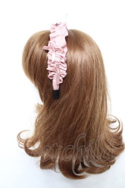 画像2: m petit by misako / ギャザーリボンカチューシャ  中桃 Y-26-02-13-051-LO-AC-SZ-ZY