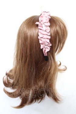 画像3: m petit by misako / ギャザーリボンカチューシャ  中桃 Y-26-02-13-051-LO-AC-SZ-ZY