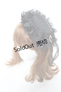 画像1: axes femme / リボンフリルミニハット  黒 Y-26-02-13-052-AX-AC-SZ-ZY