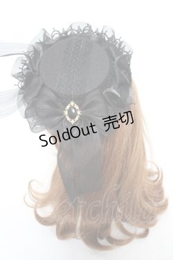 画像2: axes femme / リボンフリルミニハット  黒 Y-26-02-13-052-AX-AC-SZ-ZY