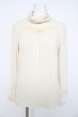 画像1: axes femme / 袖モチーフ付きタートル L 生成り Y-26-02-15-001-AX-TO-IG-ZY