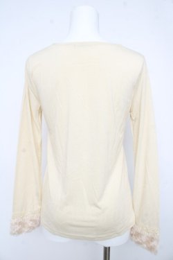 画像2: axes femme / レース&ビジュー袖口ファープルオーバー M 生成り Y-26-02-15-005-AX-TO-IG-ZY