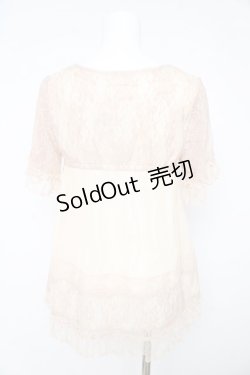 画像2: axes femme / ドットチュールレーススリーブトップス M ピンク Y-26-02-15-053-AX-TO-IG-ZY