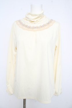 画像1: axes femme / ハシゴレース使いタートル Ｌ 生成り Y-26-02-15-006-AX-TO-IG-ZY