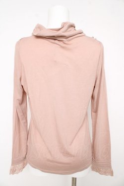 画像2: axes femme / パール配色ベロアはしごリボンカットソー M ピンク Y-26-02-15-055-AX-TO-IG-ZY