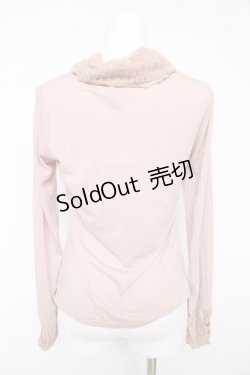 画像2: axes femme / レースヨークタートルネックカットソー M ピンク Y-26-02-15-057-AX-TO-IG-ZY