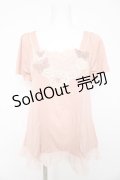 axes femme / フラワーレースTシャツ M ピンク Y-26-02-15-064-AX-TO-IG-ZY