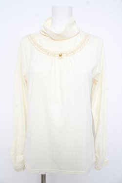 画像1: axes femme / ストーン配色ハイネックカットソー M オフシロ Y-26-02-15-007-AX-TO-IG-ZY