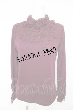 画像1: axes femme / 薔薇コサージュ付きタートル M パープル Y-26-02-15-070-AX-TO-IG-ZS