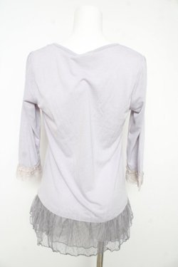 画像2: axes femme / ドットフリルチュールカットソー M ラベンダー Y-26-02-15-071-AX-TO-IG-ZY