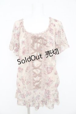 画像1: axes femme / フラワーレースプルオーバー M ベージュ Y-26-02-15-072-AX-TO-IG-ZY