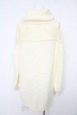 画像2: axes femme / レース切替デザインニットワンピース M オフシロ Y-26-02-15-074-AX-TO-IG-ZT503 (2)