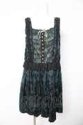 axes femme / サテンフロッキーワンピース M グリーン Y-26-02-15-078-AX-OP-IG-ZY