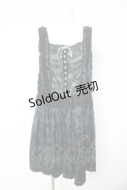 画像1: axes femme / サテンフロッキーワンピース M グリーン Y-26-02-15-078-AX-OP-IG-ZY