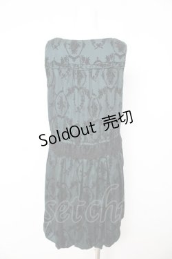 画像2: axes femme / サテンフロッキーワンピース M グリーン Y-26-02-15-078-AX-OP-IG-ZY