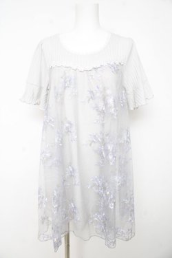 画像1: axes femme / チュール付きチュニック M グレー Y-26-02-15-079-AX-OP-IG-ZY