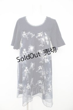 画像1: axes femme / チュール刺繍チュニック Ｍ ネイビー Y-26-02-15-080-AX-OP-IG-ZI