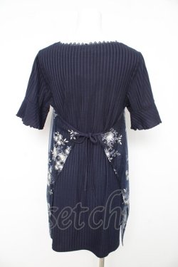 画像2: axes femme / チュール刺繍チュニック Ｍ ネイビー Y-26-02-15-080-AX-OP-IG-ZY