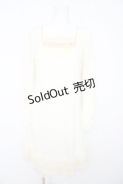 画像1: axes femme / 立体シフォン薔薇ロングインナーカットソー M アイボリー Y-26-02-15-081-AX-TO-IG-ZY