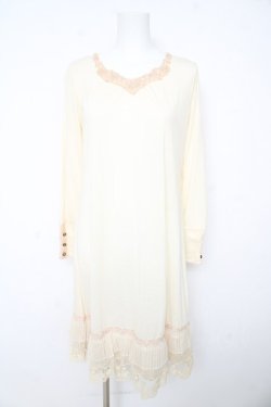 画像1: axes femme / カットソーインナーワンピ M アイボリー Y-26-02-15-082-AX-TO-IG-ZY