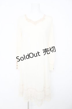 画像1: axes femme / カットソーインナーワンピ M アイボリー Y-26-02-15-082-AX-TO-IG-ZY