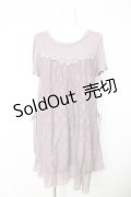 axes femme / レース重ね半袖ワンピース Ｍ ラベンダー Y-26-02-15-084-AX-OP-IG-ZY