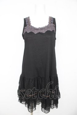 画像1: axes femme / ティアードロングタンクトップ M クロ Y-26-02-15-085-AX-TO-IG-ZY