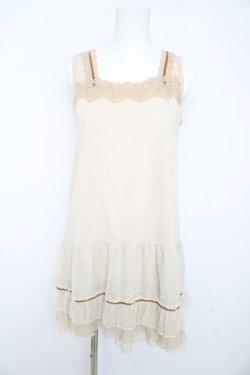 画像1: axes femme / ラウンドレースニットトップス M アイボリー Y-26-02-15-087-AX-TO-IG-ZY