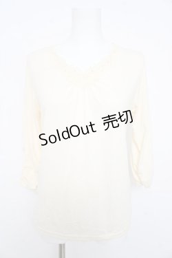 画像1: axes femme / Vネックレーストップス M アイボリー Y-26-02-15-009-AX-TO-IG-ZS