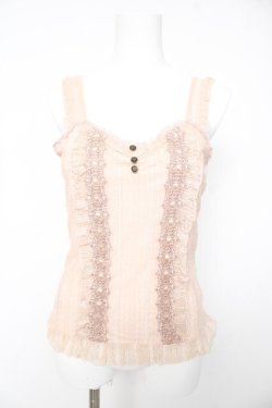 画像1: axes femme / ビスチェ風アウタータンク M 淡ピンク Y-26-02-15-091-AX-TO-SZ-ZY