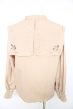 画像2: axes femme / ビッグセーラーロングブラウス F ベージュ Y-26-02-15-095-AX-BL-SZ-ZY