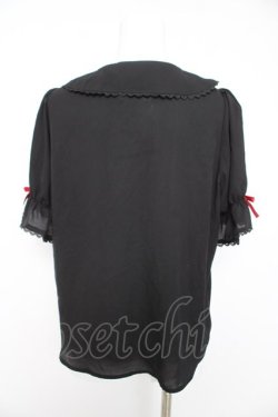 画像2: axes femme kawaii / ベリーズピクニック 半袖ブラウス M 黒 Y-26-02-15-096-AX-BL-SZ-ZY