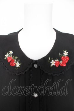 画像3: axes femme kawaii / ベリーズピクニック 半袖ブラウス M 黒 Y-26-02-15-096-AX-BL-SZ-ZY