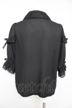 画像2: axes femme kawaii / レース襟リボン付ブラウス M 黒 Y-26-02-15-097-AX-BL-SZ-ZY