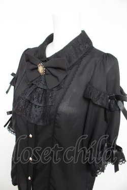 画像3: axes femme kawaii / レース襟リボン付ブラウス M 黒 Y-26-02-15-097-AX-BL-SZ-ZY