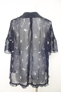 画像2: axes femme / ムーンキャットブラウス M 紺 Y-26-02-15-100-AX-BL-SZ-ZY