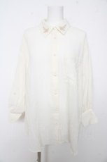 画像1: axes femme / 襟刺繍シアーチェックシャツ F 生成り Y-26-02-15-102-AX-BL-SZ-ZS (1)